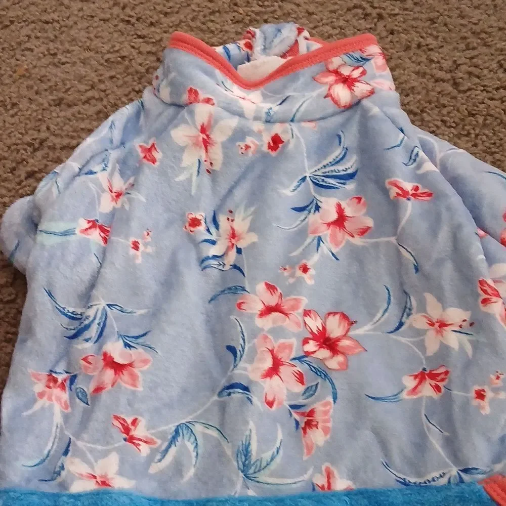 Lightweight Flannel Dog Winter Coat Skin-Friendly Fabric Island Floral NEW Sz M